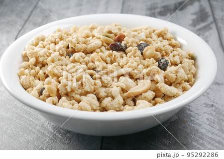 detail shot of granola Musli in a bowl,  95292286