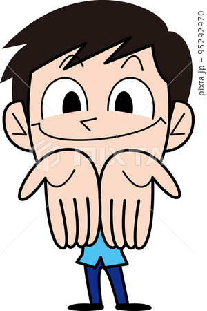 笑顔で手を差し出す男性 95292970