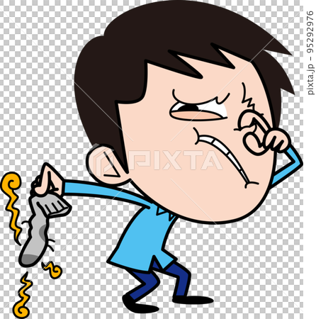 拿著臭襪子摀鼻子的男人 95292976