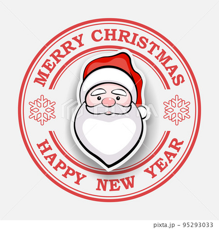 Print with silhouette of Santa Claus in red cap, design component 95293033