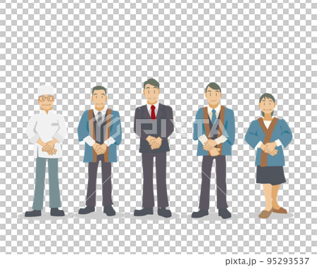 お客様を出迎える旅館の従業員たち 95293537