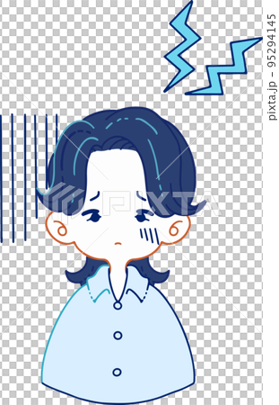 体調不良に苦しむ人物のベクターイラストレーション 体調不良に苦しむ人物のベクターイラストレーション 95294145