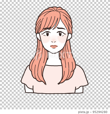 一個帶著焦慮表情的年輕女子一個語氣 95294280