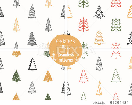 Seamless Patterns with Christmas Trees 95294484