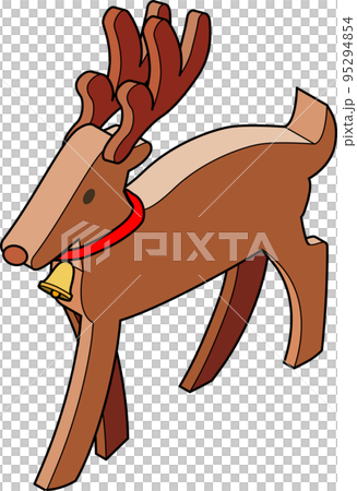 舉著聖誕鈴鐺的馴鹿等距圖標的插圖 舉著聖誕鈴鐺的馴鹿等距圖標的插圖 95294854