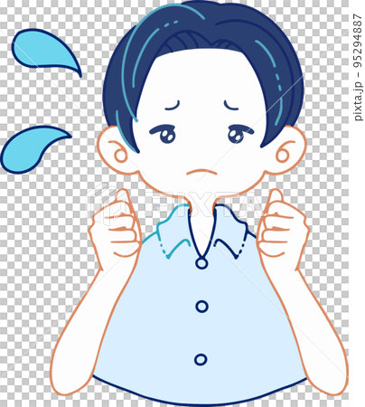 慌てている/心配している人物のベクターイラストレーション 95294887