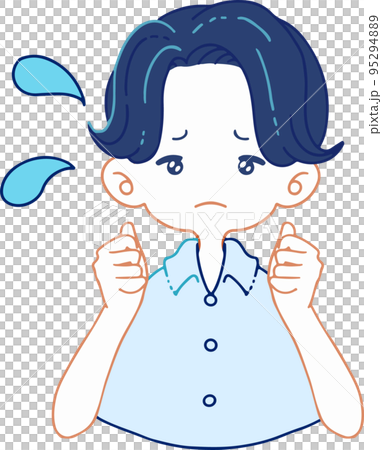 慌てている/心配している人物のベクターイラストレーション 95294889