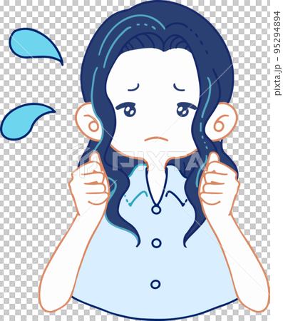 Vector illustration of a panicked/worried person Vector illustration of a panicked/worried person 95294894