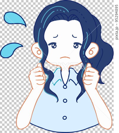 慌てている/心配している人物のベクターイラストレーション 95294895