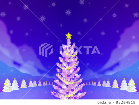 雪の中のクリスマスツリー  野外イベント 雪山 冬山 95294919