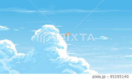 cumulonimbus clouds image with a biplane flying in the blue sky cumulonimbus clouds image with a biplane flying in the blue sky 95295140
