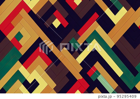 Diamond shapes seamless pattern Rhombus geometric background Outline drawing High quality 2d illustration. 95295409