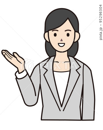 人物　素材イラスト　ビジネス　女性 95296304