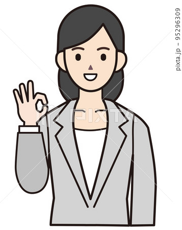 人物　素材イラスト　ビジネス　女性 95296309