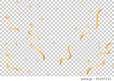 Illustration of a background with golden confetti flying from below 95297212