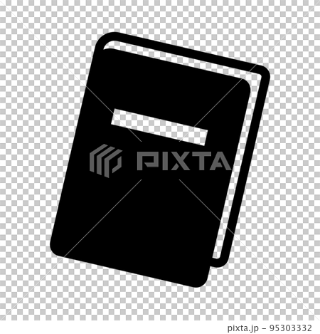 本のシルエットアイコン。読書や辞典。ベクター。 95303332