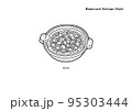 麻婆豆腐のイラスト（線画、モノクロ） 95303444