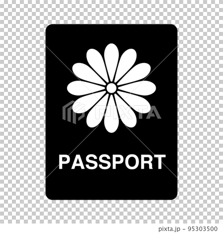 日本のパスポートシルエットアイコン。ベクター。 95303500