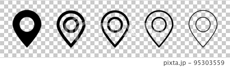 Map pin icon set. Map location information. Current location marker. vector. 95303559