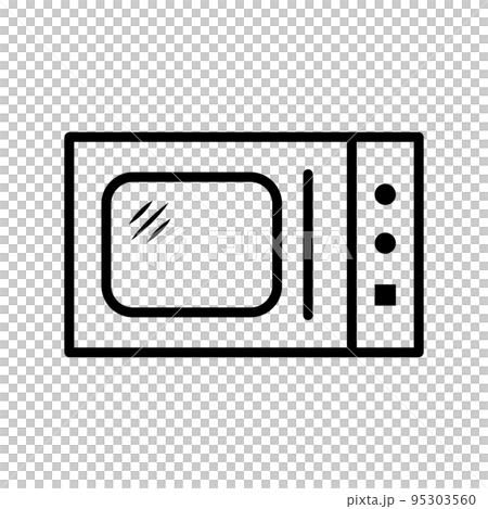 有光澤的微波爐圖標。烹飪。廚房電器。向量。 95303560