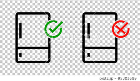 Refrigerator available and Refrigerator not available icon set. Refrigerator failure. vector. Refrigerator available and Refrigerator not available icon set. Refrigerator failure. vector. 95303589
