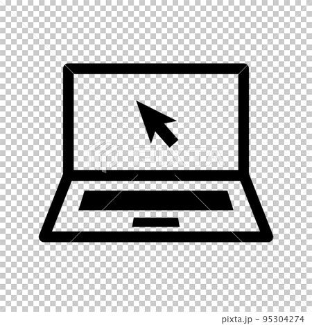 laptop and mouse pointer. PC operation. User interface. vector. 95304274