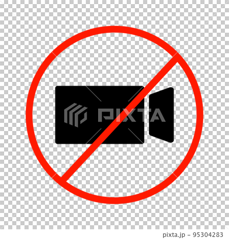 No photography sign. Recording not possible. Video recording is not allowed. vector. No photography sign. Recording not possible. Video recording is not allowed. vector. 95304283