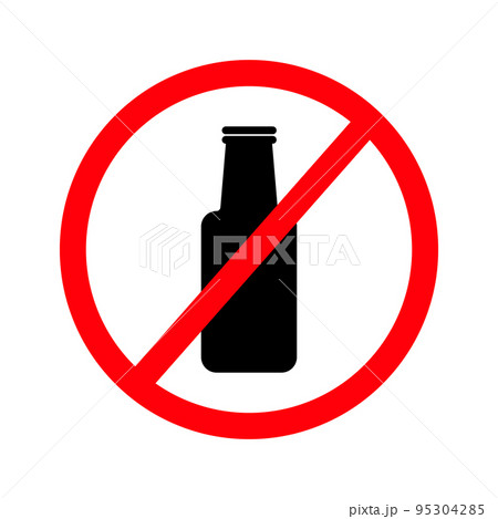 ワイングラスと禁止サイン。アルコール禁止サイン。ベクター。 ワイングラスと禁止サイン。アルコール禁止サイン。ベクター。 95304285