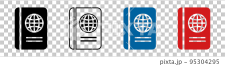 パスポートのアイコンセット。海外旅行の証明。ベクター。 95304295