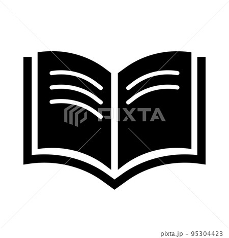 読書のシルエットアイコン。学習や勉強。ベクター。 読書のシルエットアイコン。学習や勉強。ベクター。 95304423