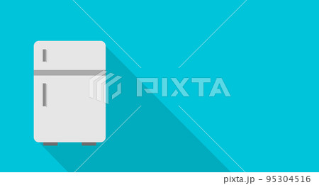 影付き冷蔵庫と青い背景。ベクター。 95304516