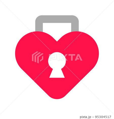 ハート型の南京錠アイコン。セキュリティ。ベクター。 ハート型の南京錠アイコン。セキュリティ。ベクター。 95304517