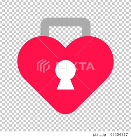 ハート型の南京錠アイコン。セキュリティ。ベクター。 ハート型の南京錠アイコン。セキュリティ。ベクター。 95304517