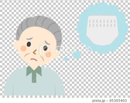 リハビリパンツのことを考える高齢者 95305403