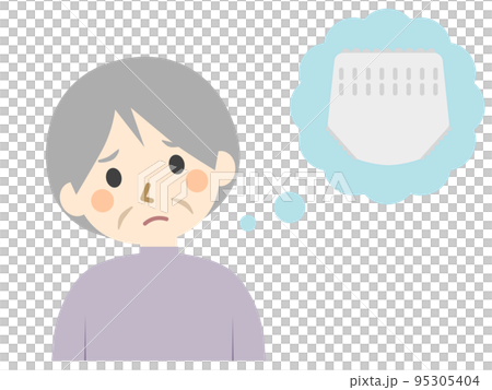 リハビリパンツのことを考える高齢者 95305404