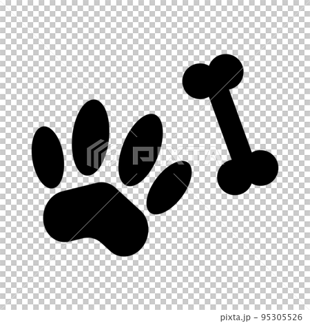 Paw and bone silhouette icon. pet. vector. Paw and bone silhouette icon. pet. vector. 95305526