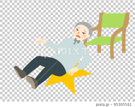 高齢者が椅子から転倒 95305581
