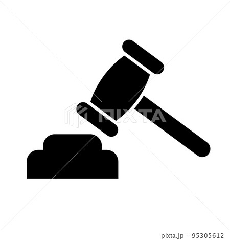 裁判や判決のハンマー。ガベル。ベクター。 95305612