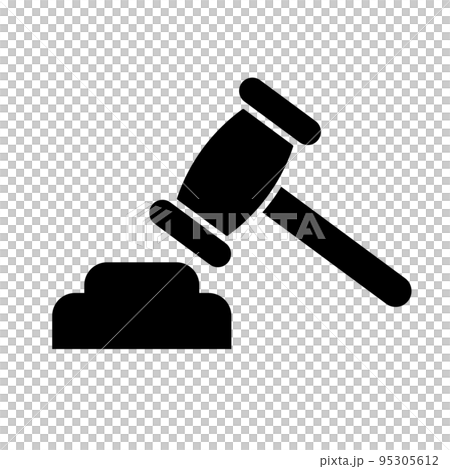 裁判や判決のハンマー。ガベル。ベクター。 95305612