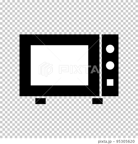 電子レンジのアイコン。加熱。キッチン家電。ベクター。 95305620