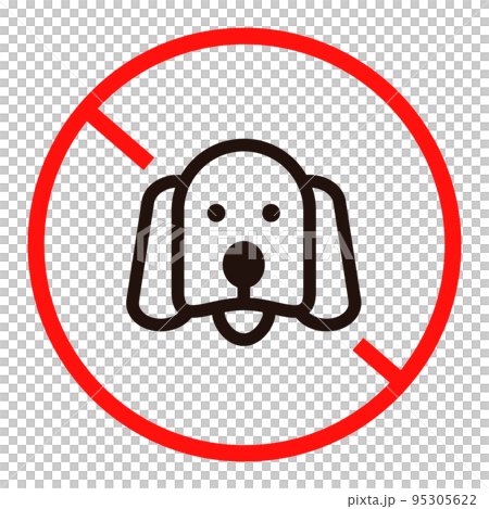 沒有狗標誌。不允許有動物。不准帶寵物。向量。 95305622