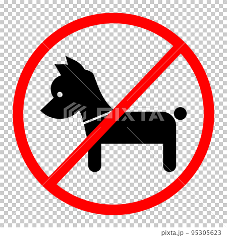 沒有動物允許的標誌。不准帶寵物。向量。 沒有動物允許的標誌。不准帶寵物。向量。 95305623