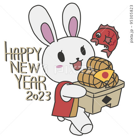 福を運ぶ干支のうさぎ 95305823