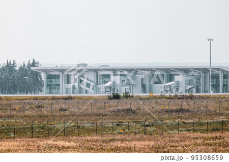 Airport territory security fence, modern terminal Airport territory security fence, modern terminal 95308659