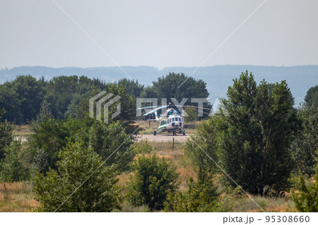 Mi-8 transport helicopter take-off area in green 95308660