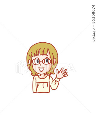 わかりやすく解説をしてくれる若い女性 95309074