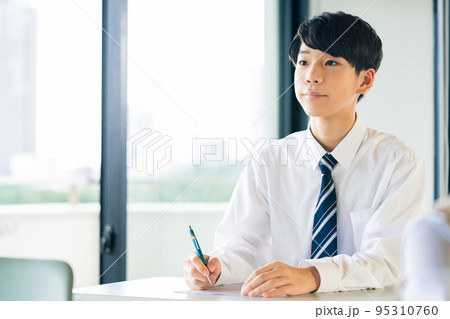 勉強する男子中学生 95310760