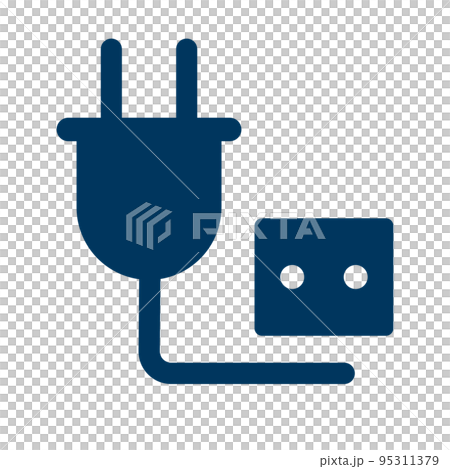 Power plug and socket silhouette icon. charging adapter. vector. 95311379