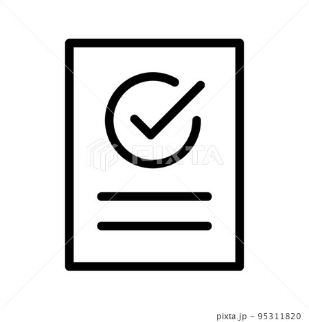 チェックマーク付きメモ。契約。ベクター。 チェックマーク付きメモ。契約。ベクター。 95311820