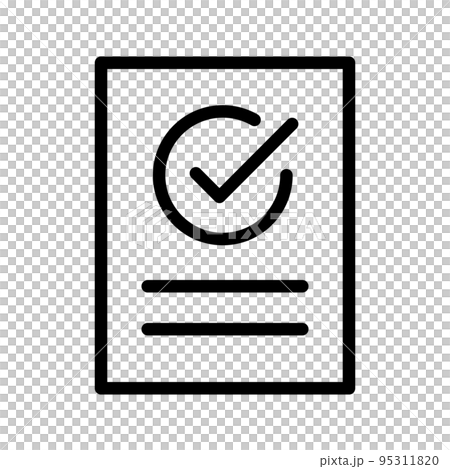 チェックマーク付きメモ。契約。ベクター。 チェックマーク付きメモ。契約。ベクター。 95311820